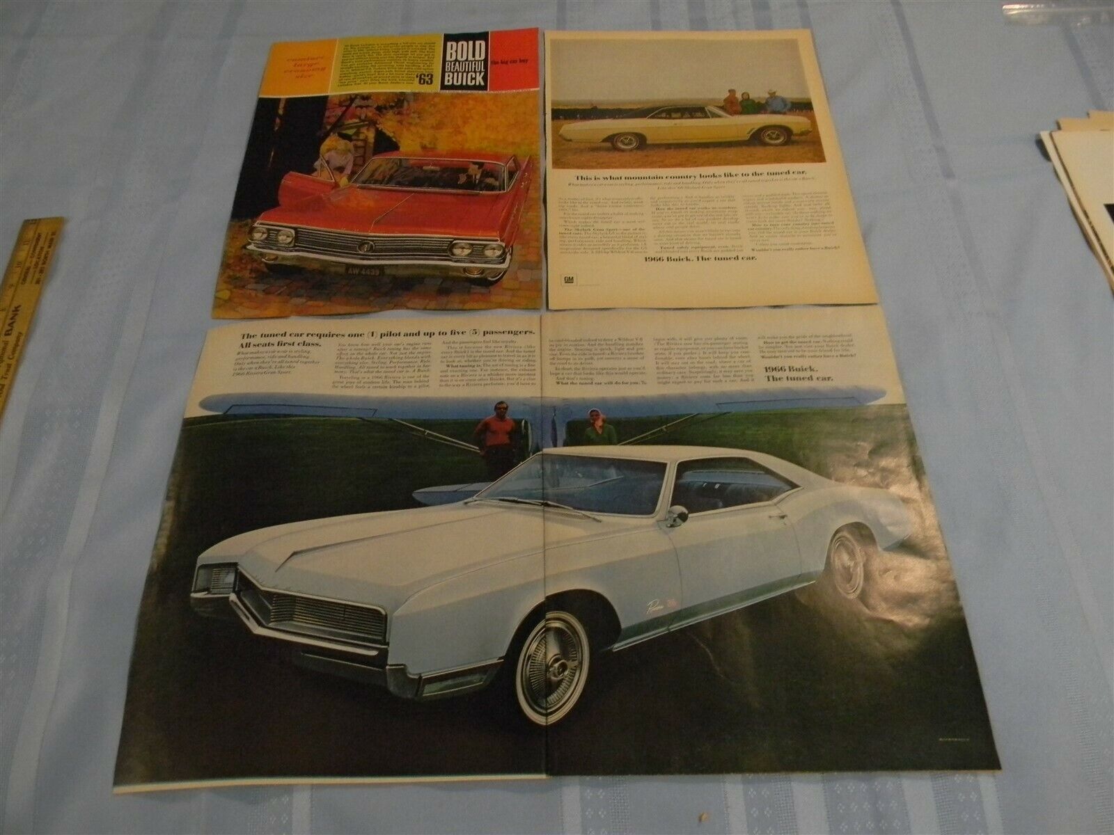 Vintage -1963 1966 Buick Man Cave Lot of 3 Print Ad 5G5