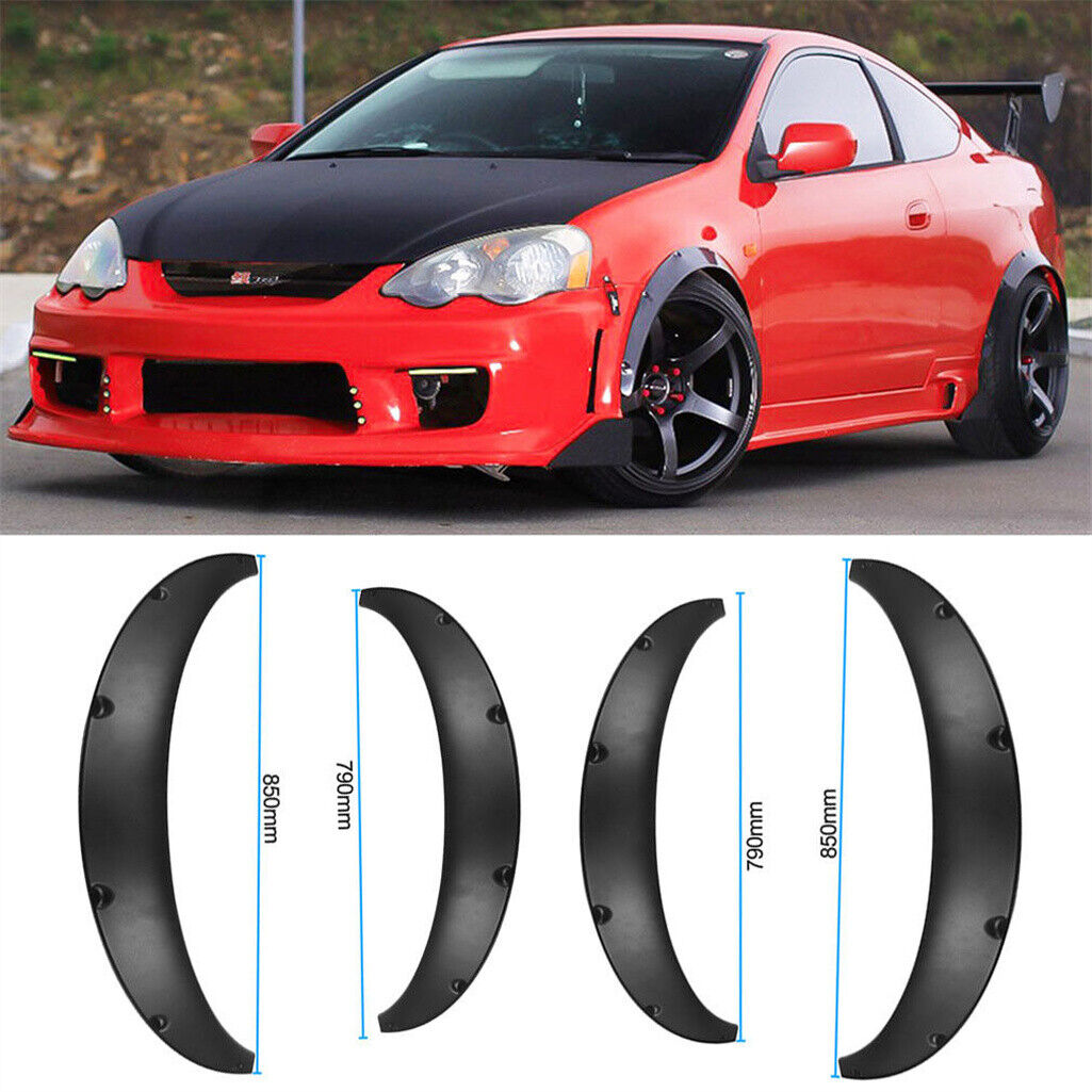 4pc 79&85cm Universal Flexible Car Body Wheel Fender Flares Extra Wide Arches