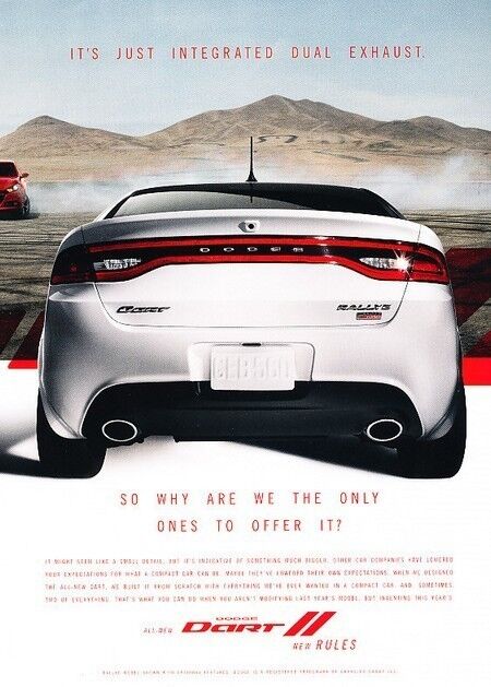 2013 Dodge Dart Rally Original Advertisement Print Art Car Ad J897