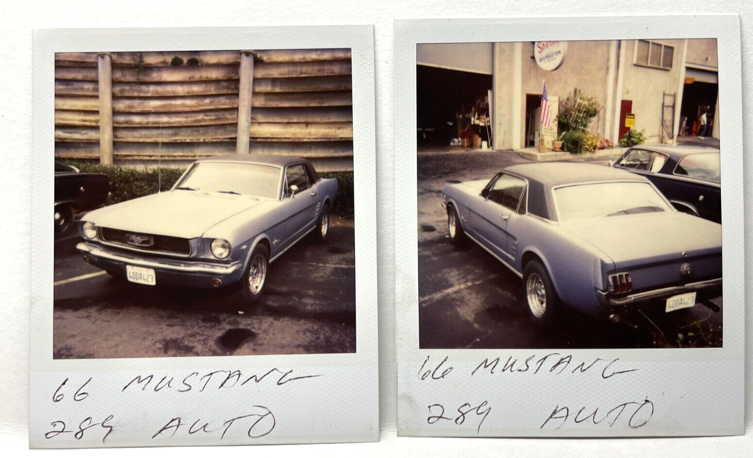 CC9 Photograph Vintage 1980\'s Polaroid Artistic 1966 Ford Mustang 289 Auto 