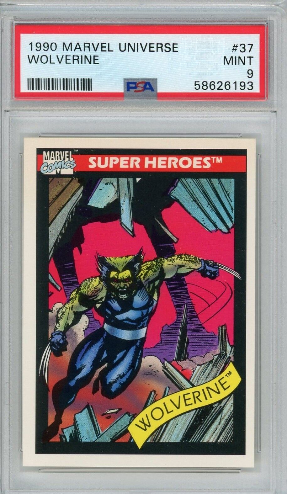 1990 Marvel Universe 37 Wolverine  PSA 9