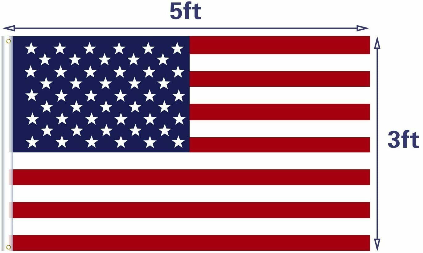 1/2/4pcs 3x5FT/4X6FT Polyester American Flag Stars w/ Brass Grommets USA US U.S.