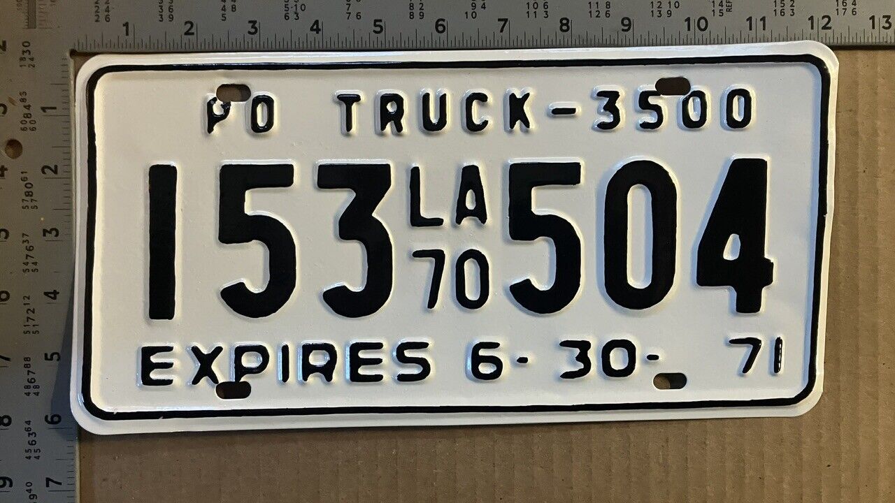 1970 1971 Louisiana truck license plate 153 504 YOM DMV Ford Chevy Dodge 13968