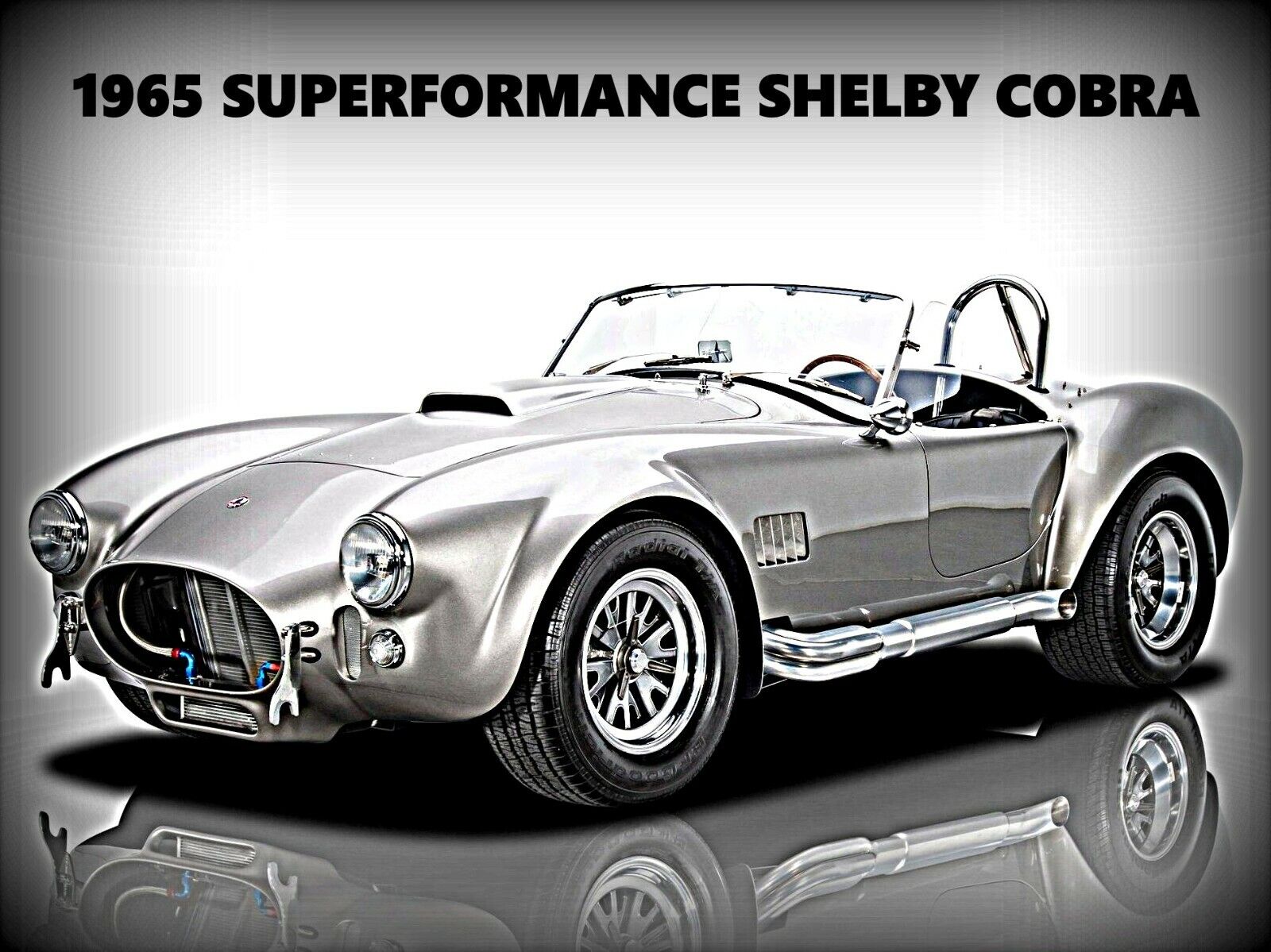 1965 Superformance Shelby Cobra  New Metal Sign: Classic Silver Color