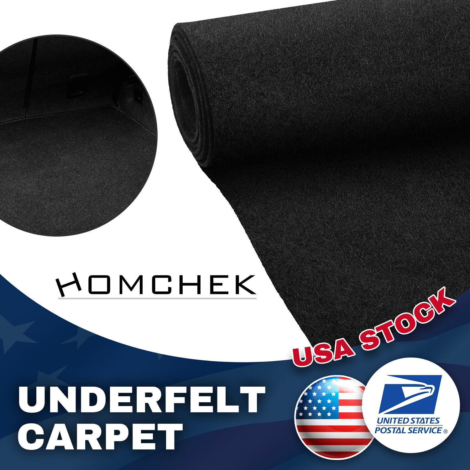 Black Automotive/Boat Carpet underlay Padding Premium Mid Gray Moulded Carpet