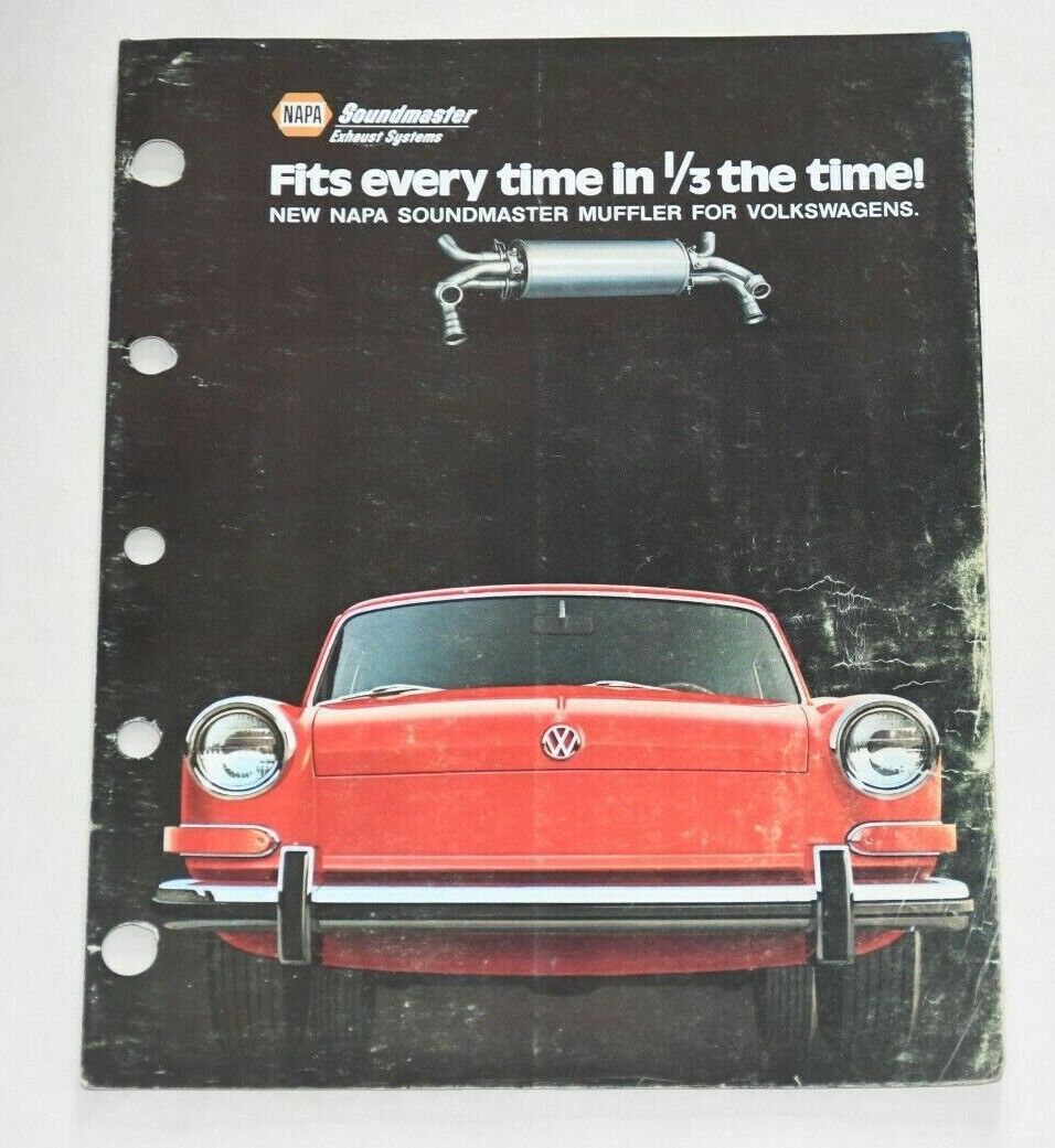 1973 NAPA Soundmaster Muffler for Volkswagens Brochure Print Ad VW