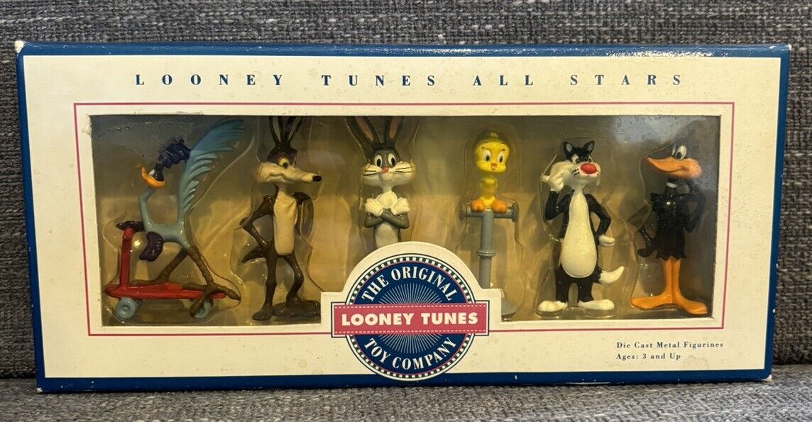VTG Looney Tunes All Stars Die Cast Metal Figurines W/ Box Road Runner Tweety