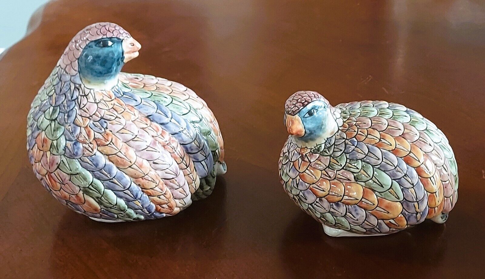 Pair of Porcelain Art Deco Hand Painted Pheasants