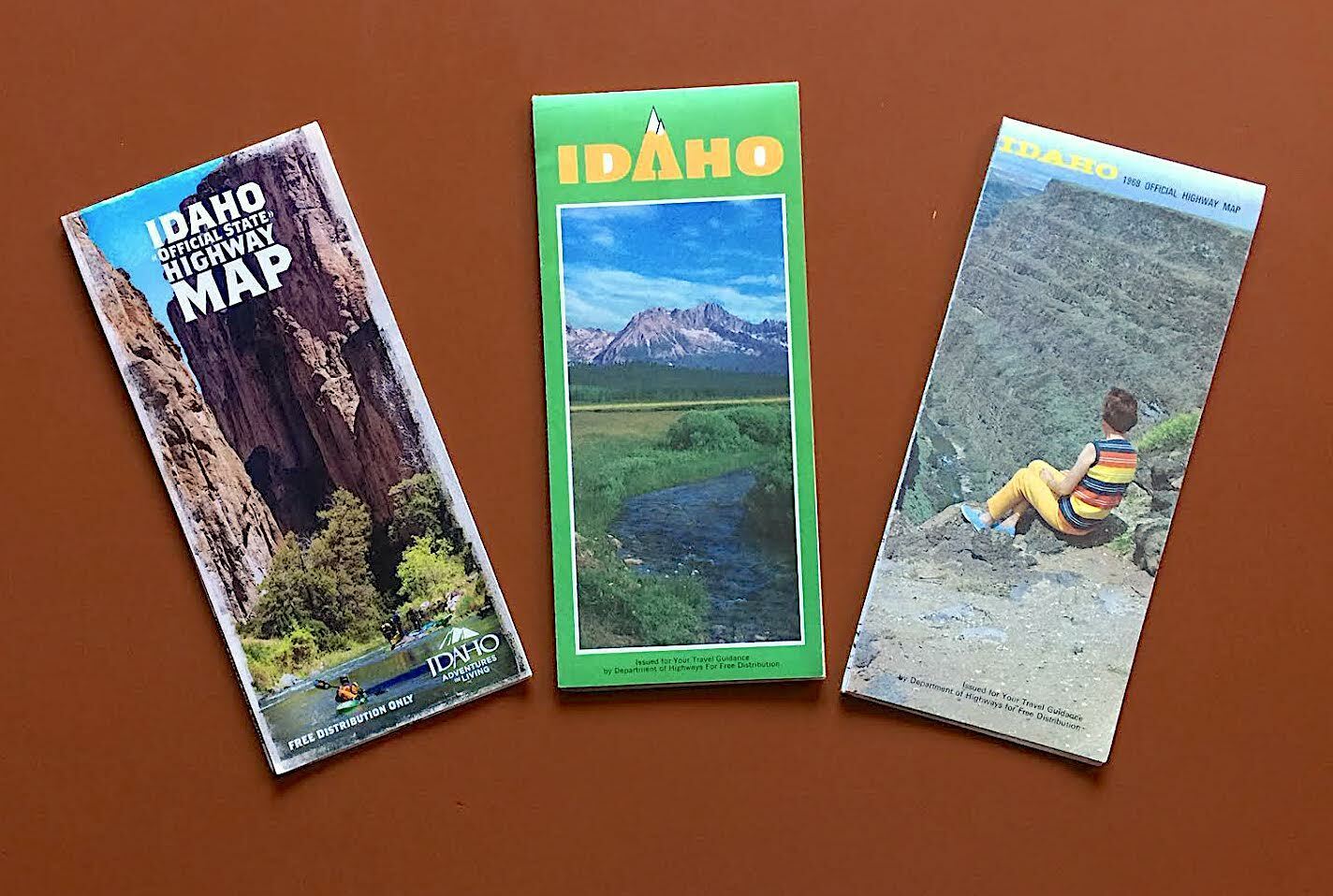 Vintage Official Road Maps for Idaho 1969 / 1974 / 2012 