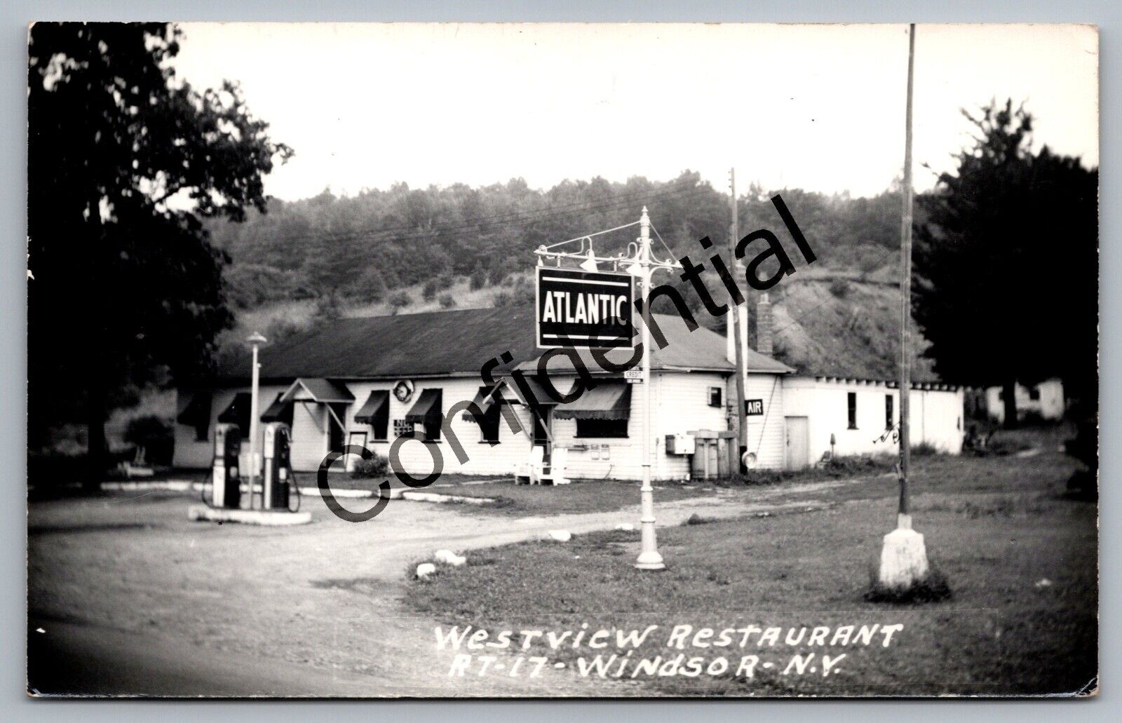 Real Photo Westview Restaurant & Gas Station At Windsor New York NY RP RPPC M252