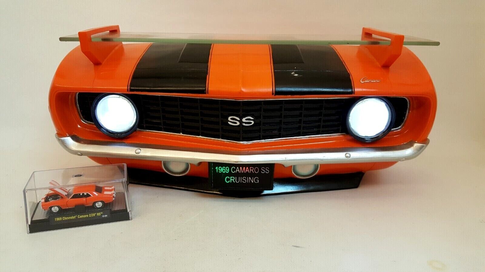Chevy Camaro orange front end wall shelf SS lights up  +Castline model RS Z28 .