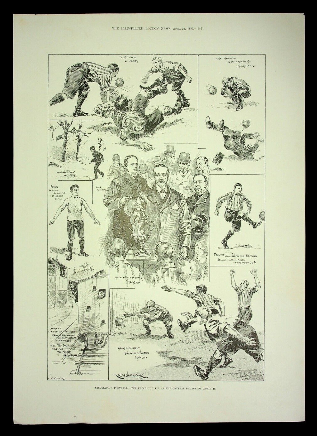 1899 Paper Print, F.A. Cup Final Derby County v Sheffield United, Crystal Palace