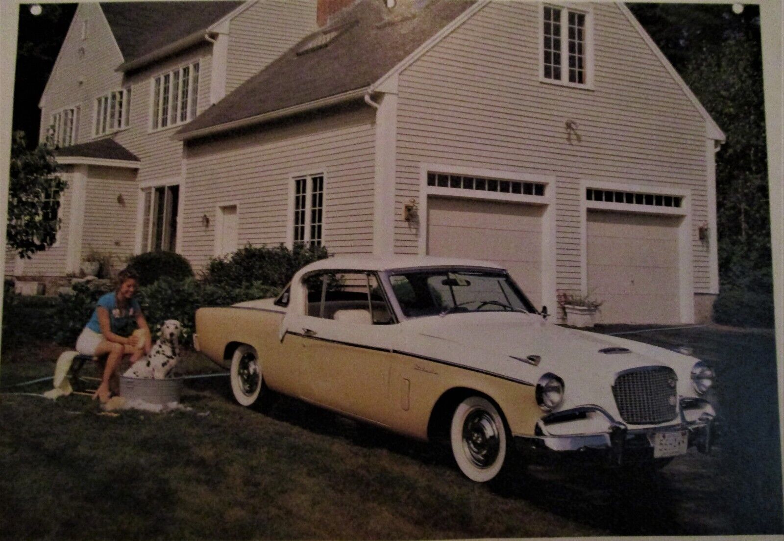 1956 Studebaker Skyhawk 2 dr ht car print (yellow & white)