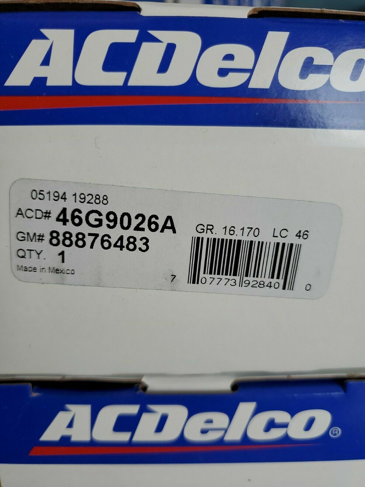 ACDelco Advantage 46G9026A Front Suspension Control Arm Bushing Chevy