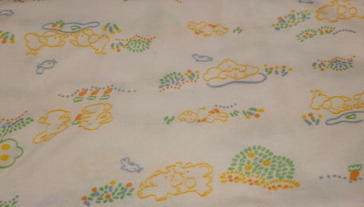 Vintage Cotton Knit Fabric Material Baby Child Print NOS 64x64 Blanket Clothing