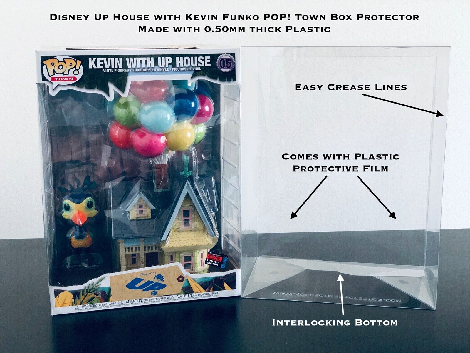 Funko POP Box Protector 0.50mm thick Plastic Only Fits Disney Up House w/ Kevin