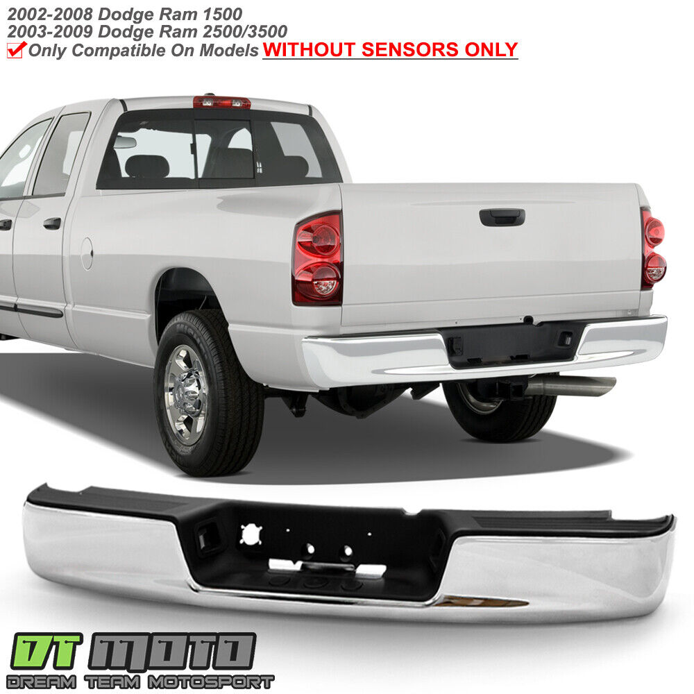 2002-2008 Dodge Ram 1500 03-09 2500 3500 Chrome Complete Rear Bumper Assembly