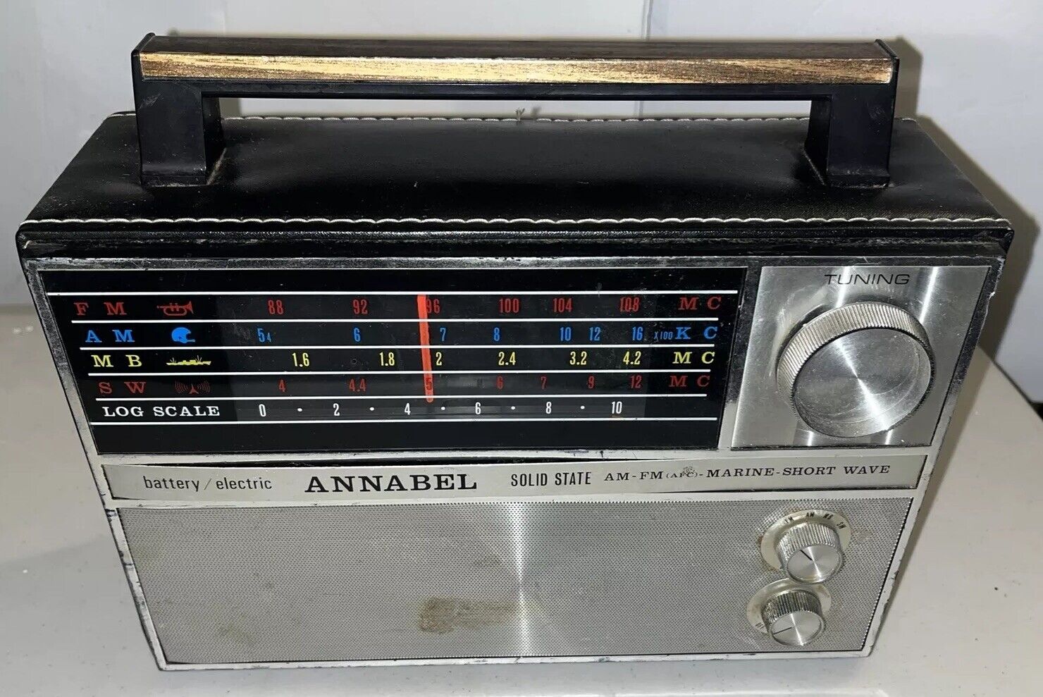 {RARE} Vintage Annabel Shortwave Marine AM FM Radio Solid State for parts/repair