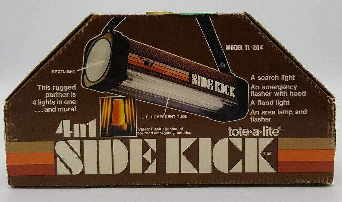 Tote a Lite Sidekick Model TL-204 4 in 1 Vintage Flashlight 1978 New Old Stock