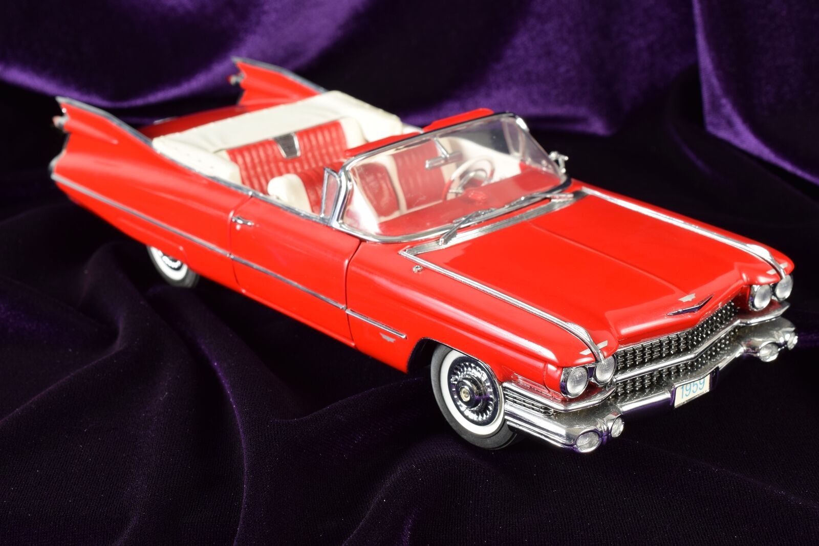Vintage Danbury Mint Cherry Red Cadillac Series 62 Model Car 1959 Vehicle Year