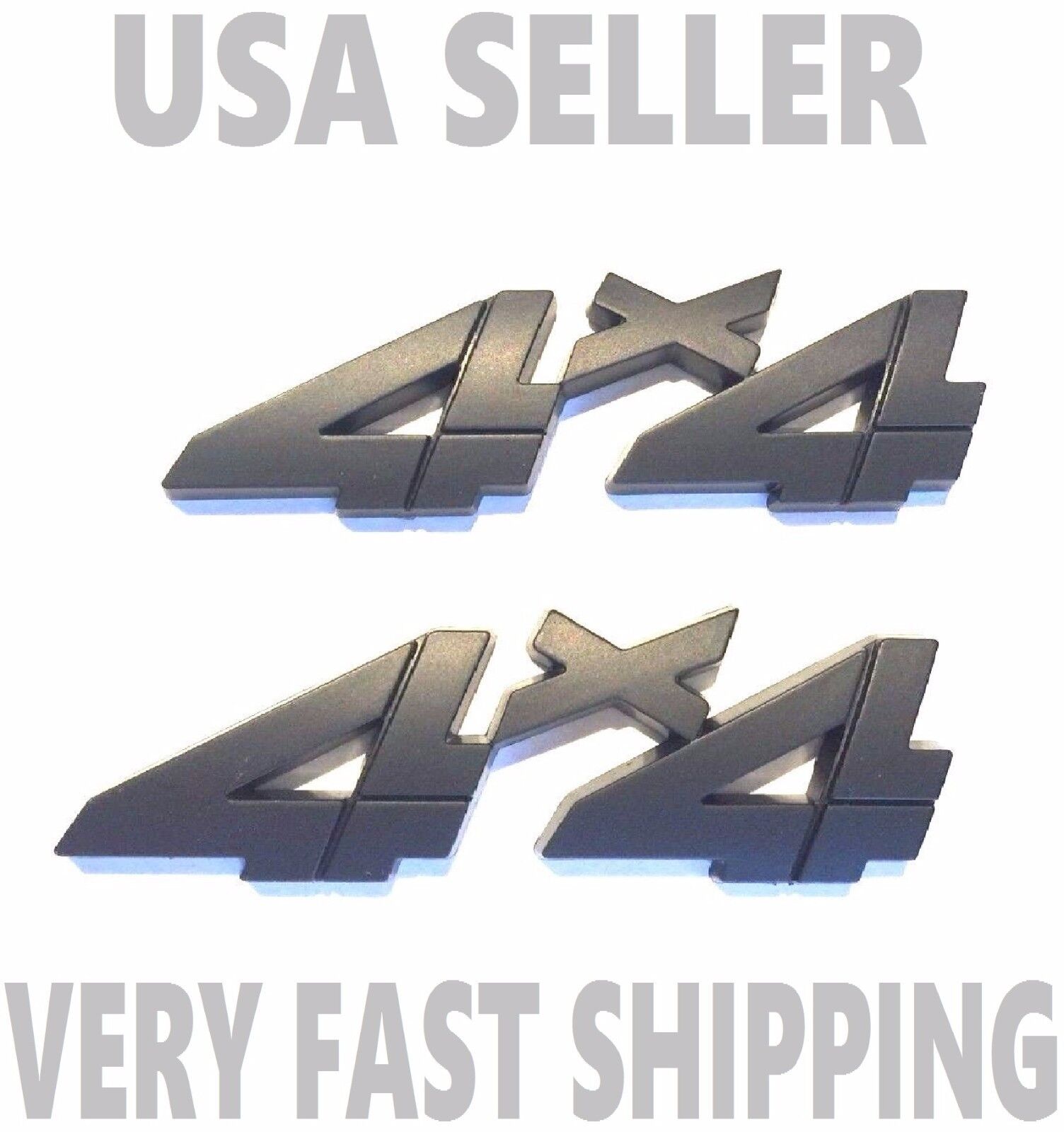 X2 Black 4 X 4 Smoked EMBLEM 4X4 old logo BADGE Front Hood Fender FIT ALL CARS