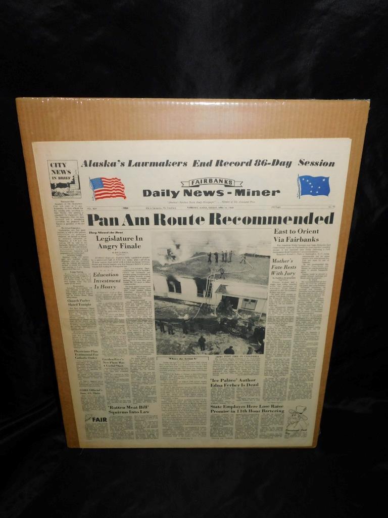 Apr 16 1968 Fairbanks Daily News Miner Newspaper Alaska Pan Am Route to Asia AK