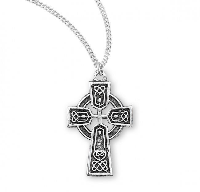 Sterling Silver Irish Celtic cross Pendant Size 0.6in x 0.3in