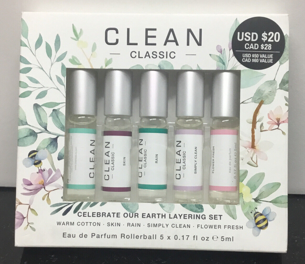 CLEAN CLASSIC Celebrate Our Earth Layering Set Eau de Parfum Rolleball 5x0.17 oz