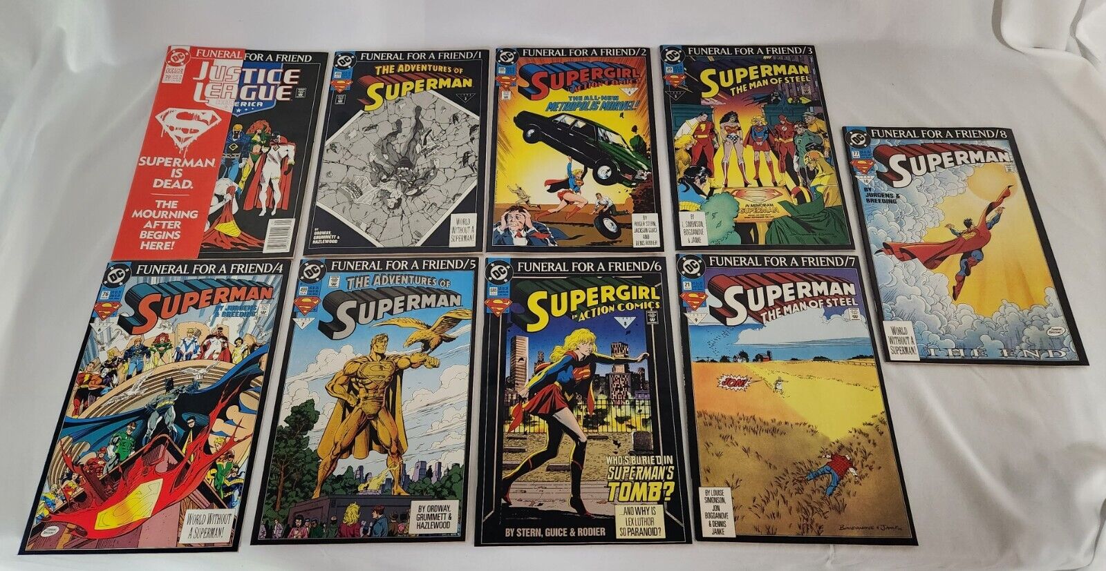 Superman - Funeral for a Friend 9 Book Set - World Without Superman - Never Read