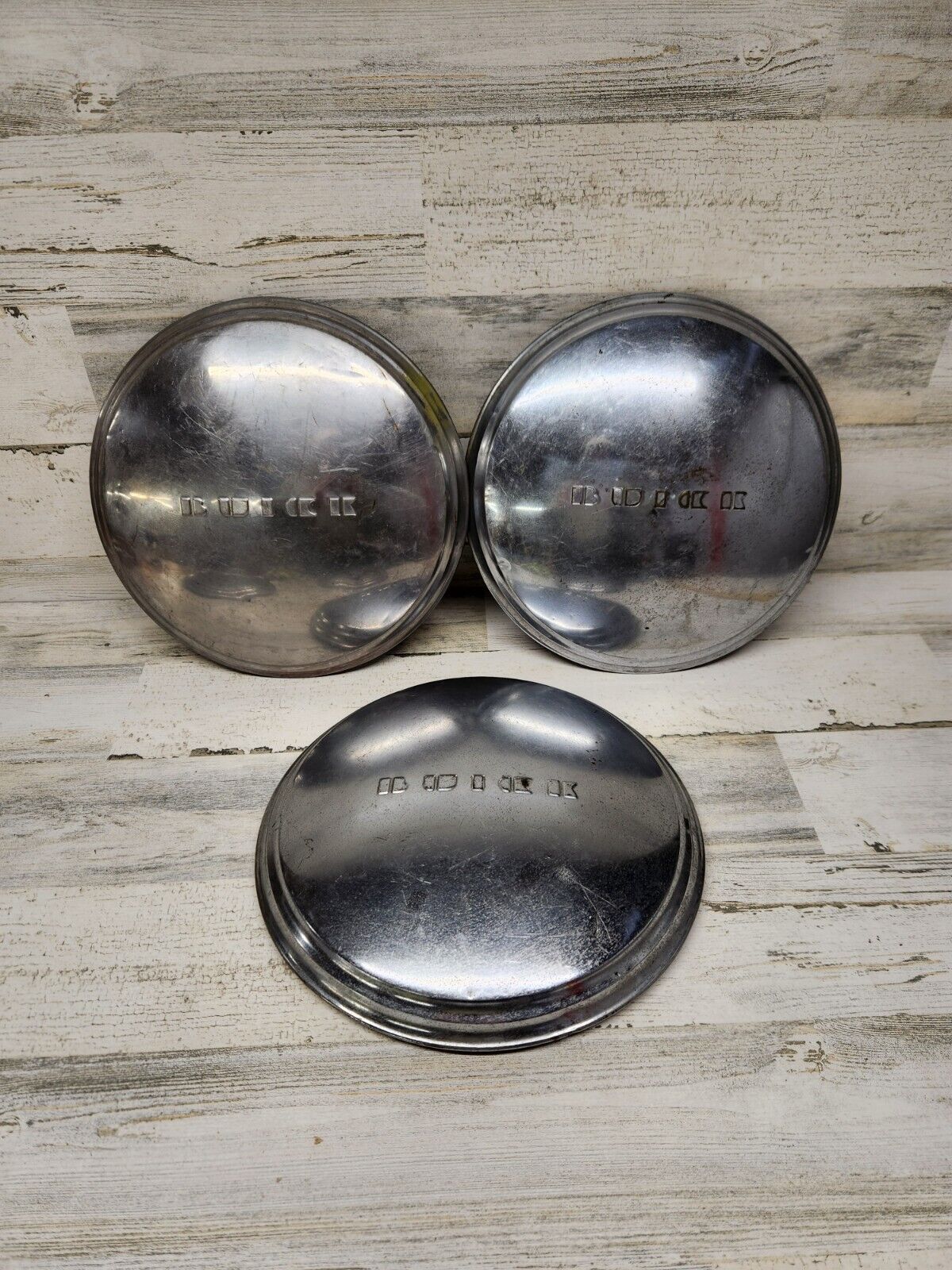 1941-50 Buick Special Super Roadmaster Dog Dish Hubcaps Wheel Covers Vintage X3