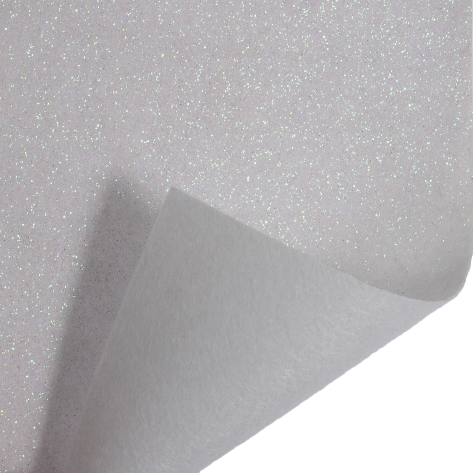 1x Glitter Felt Fabric Rolls 1mx90cm White Sewing Craft Tool Hobby Art