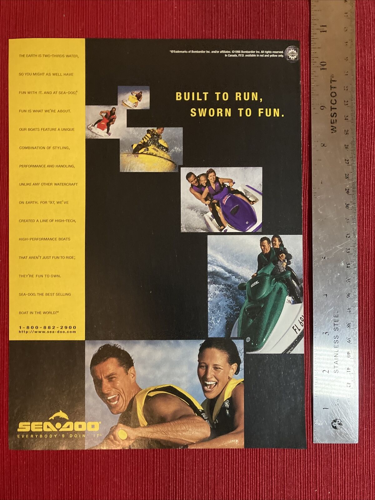 Sea-Doo Jet Ski Watercraft 1997 Print Ad - Great To Frame