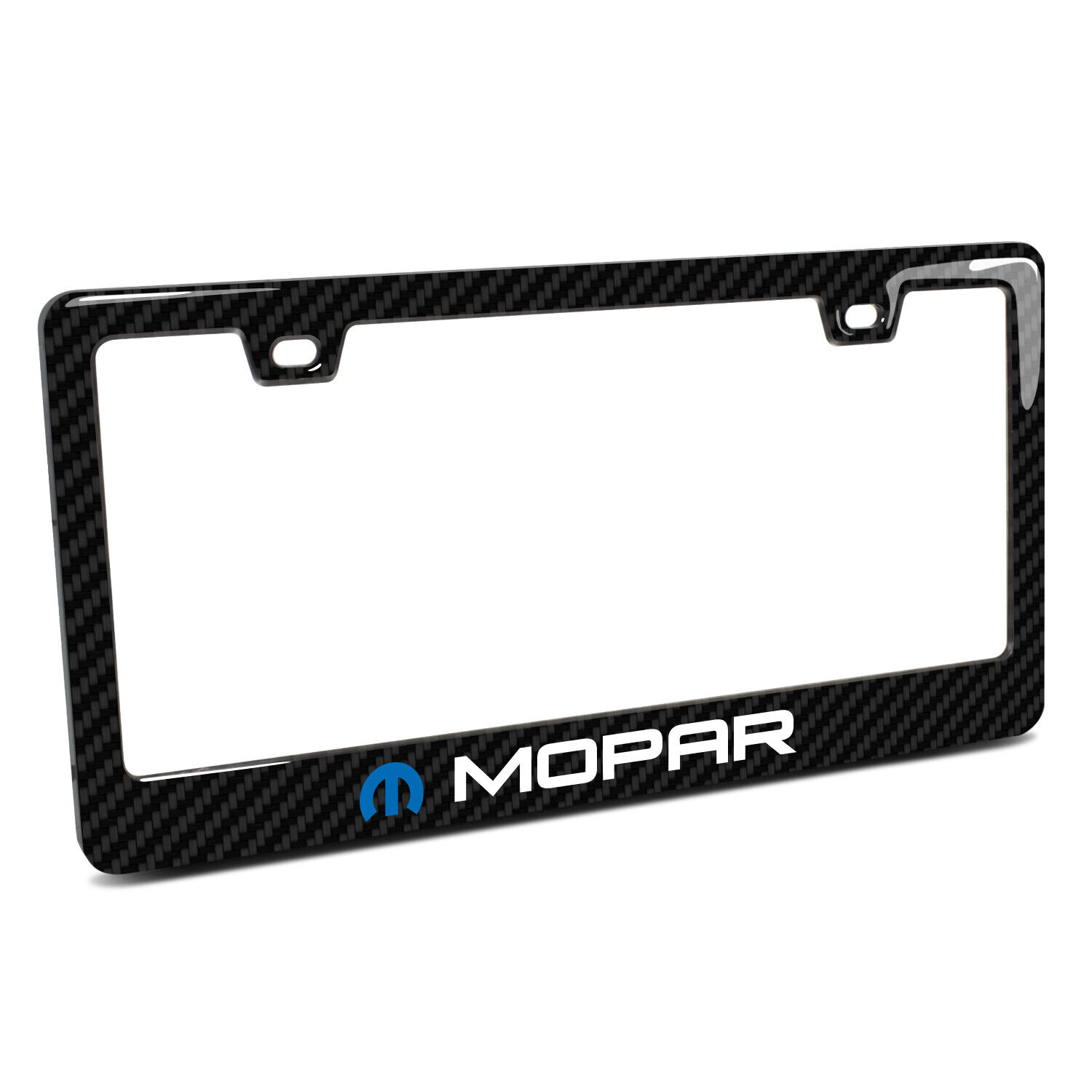 Mopar Black Real 3K Carbon Fiber Finish ABS Plastic License Plate Frame