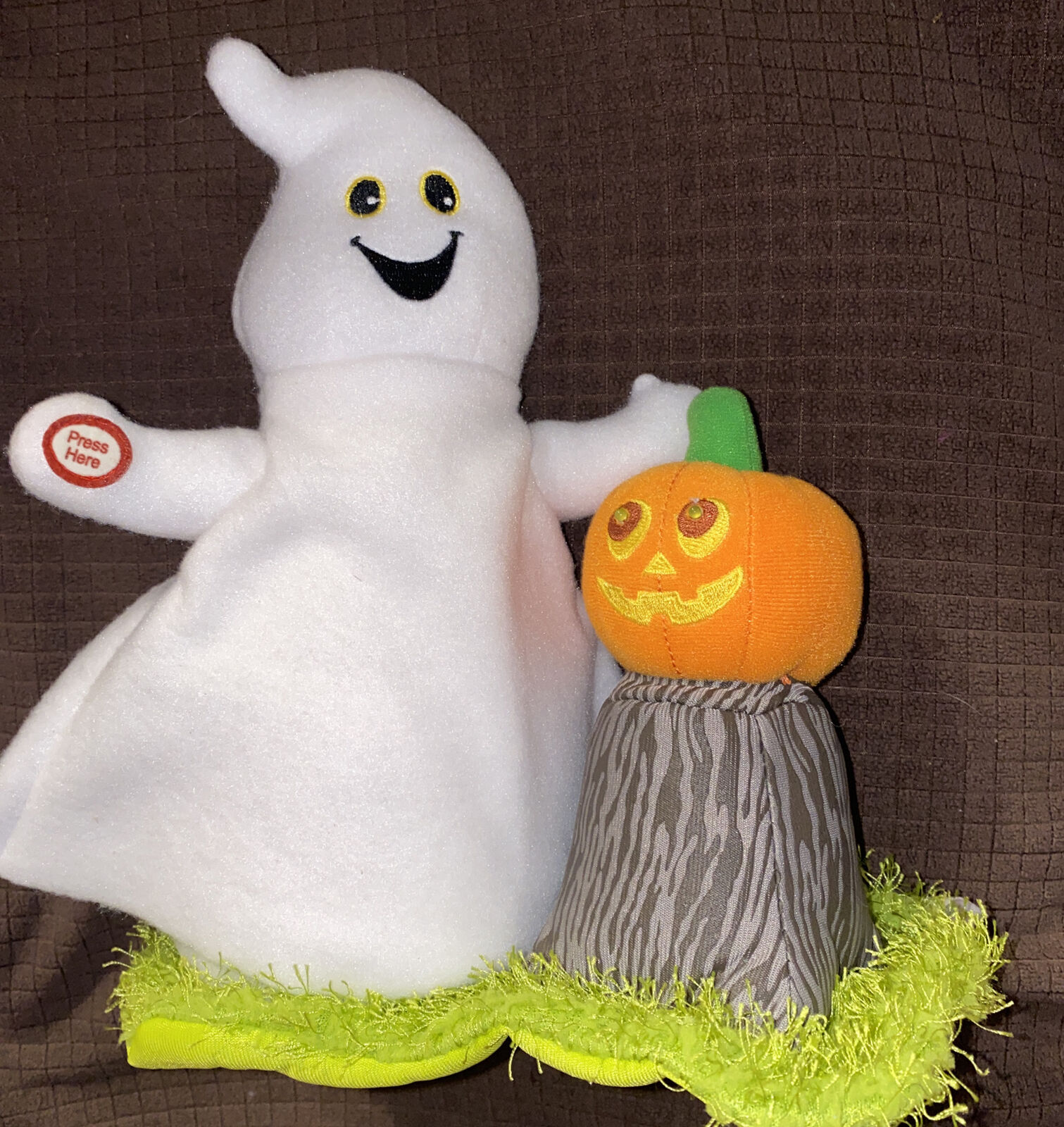 Halloween Ghost And Pumpkin Light Up Musical Animated Plush Hallmark 2012