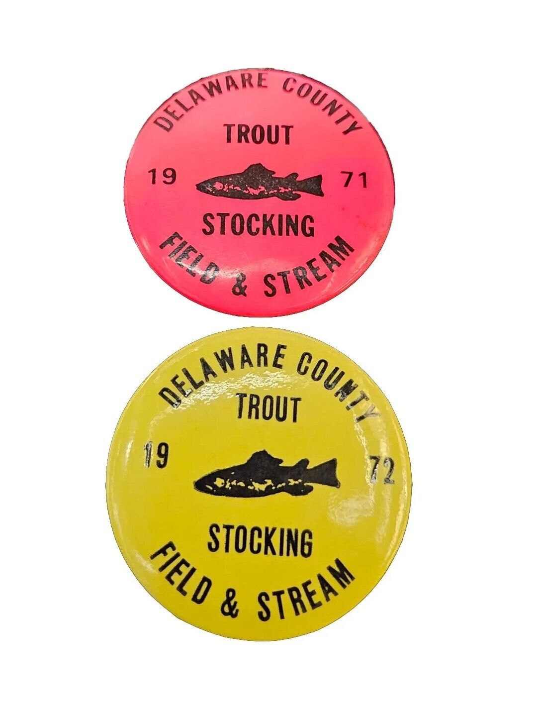 1971- 1972 DELAWARE COUNTY TROUT STOCKING PIN BACK