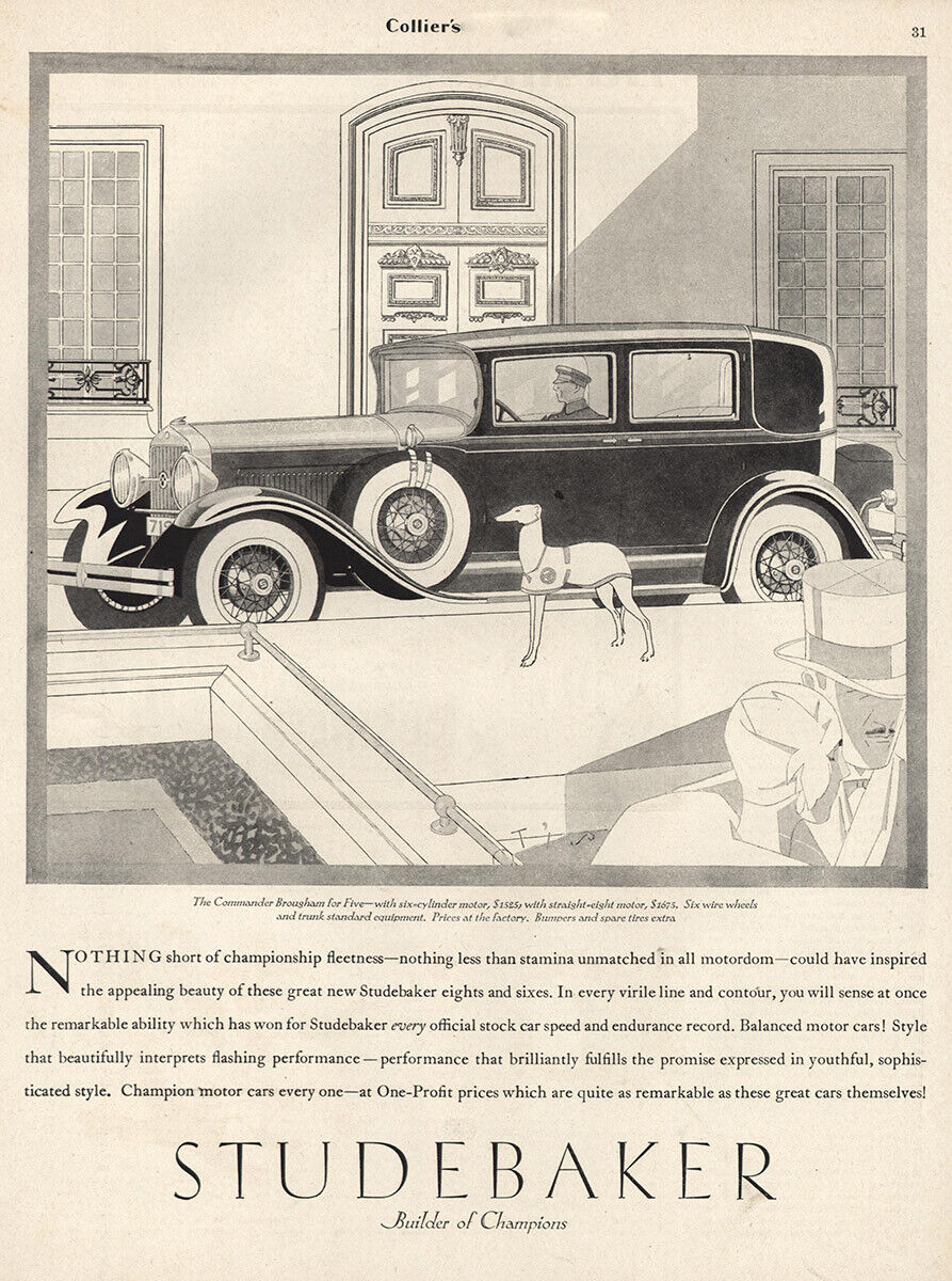 1929 Studebaker Commander: Nothing Short of Championship Vintage Print Ad
