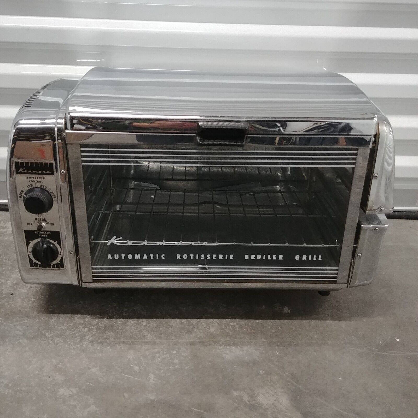 Vintage 1950s Kenmore Oven Baker Automatic Rotisserie Retro Kitchen Chrome Grill
