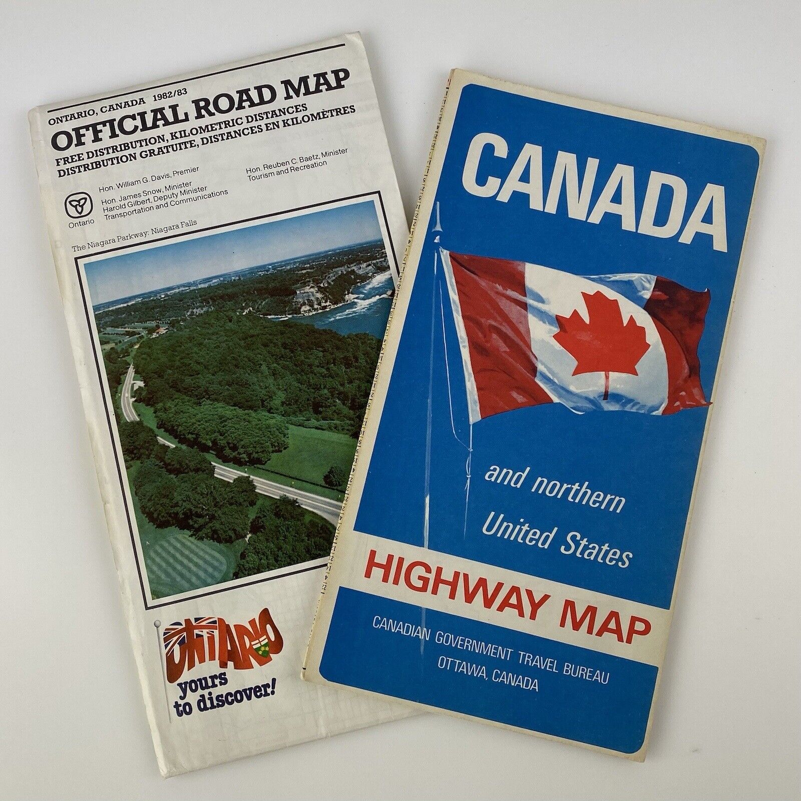 CANADA Maps Lot 2 1967 Road Map Travel Expo 67 Centennial 1982 Ontario Vtg