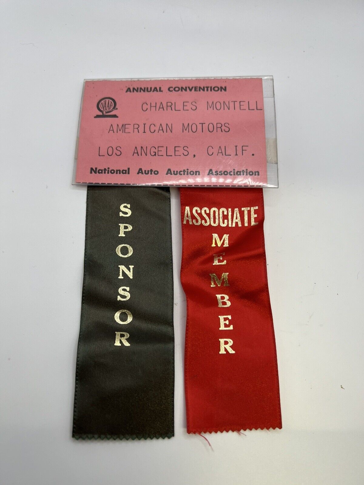 Vintage Rare American Motors Los Angeles Car Show Name Badge Sponsor Associate
