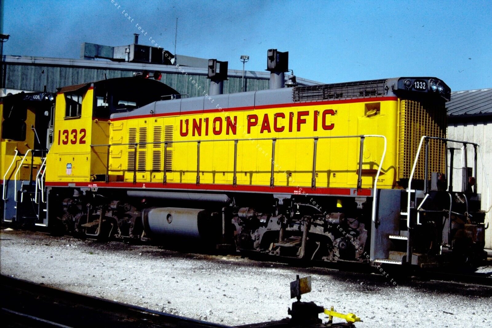 Original Slide  ➽  UP Union Pacific MP15 # 1332 Dolton IL 1987