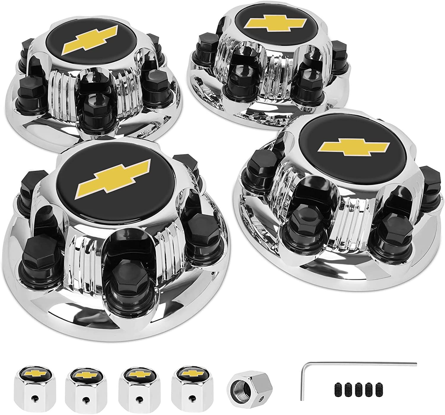 Wheel Center Caps 6 Lugs Compatible with Chevy Silverado Set of 4 OEM for Chevy 