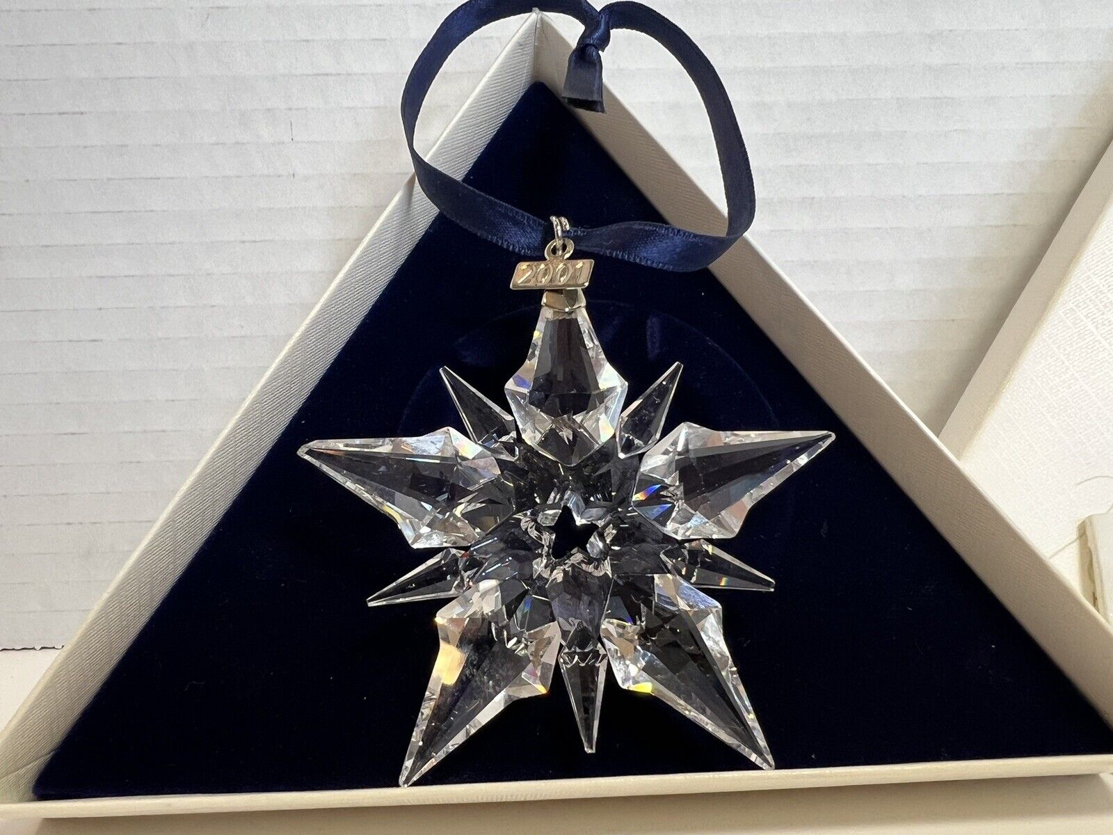 2001 Swarovski Crystal Annual Star Snowflake Christmas Ornament  3\