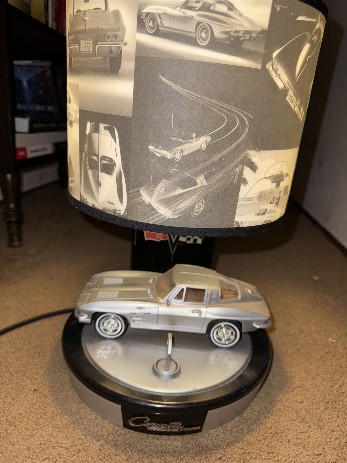1963 Corvette Stingray Split Window GM Novelty DESK LAMP w Roaring Engine Sounds