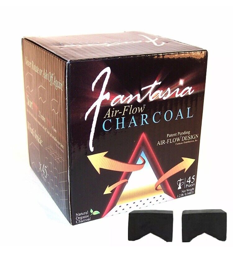 Brand New - Fantasia  -  Air Flow Charcoals         1 - Full Box 45 Pieces 🔥