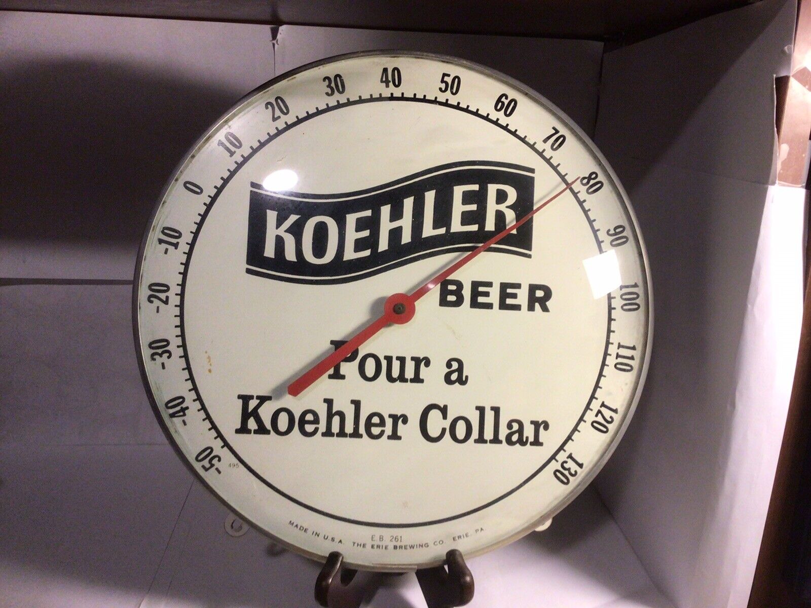 Koehler Beer 12” round thermometer -Pour a Koehler Collar