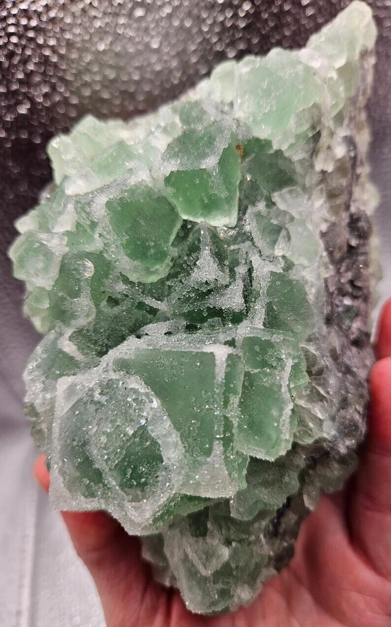 1045g Green Sugar Fluorite Sphalerite Druse Sparkly Minerals All Natural Cr