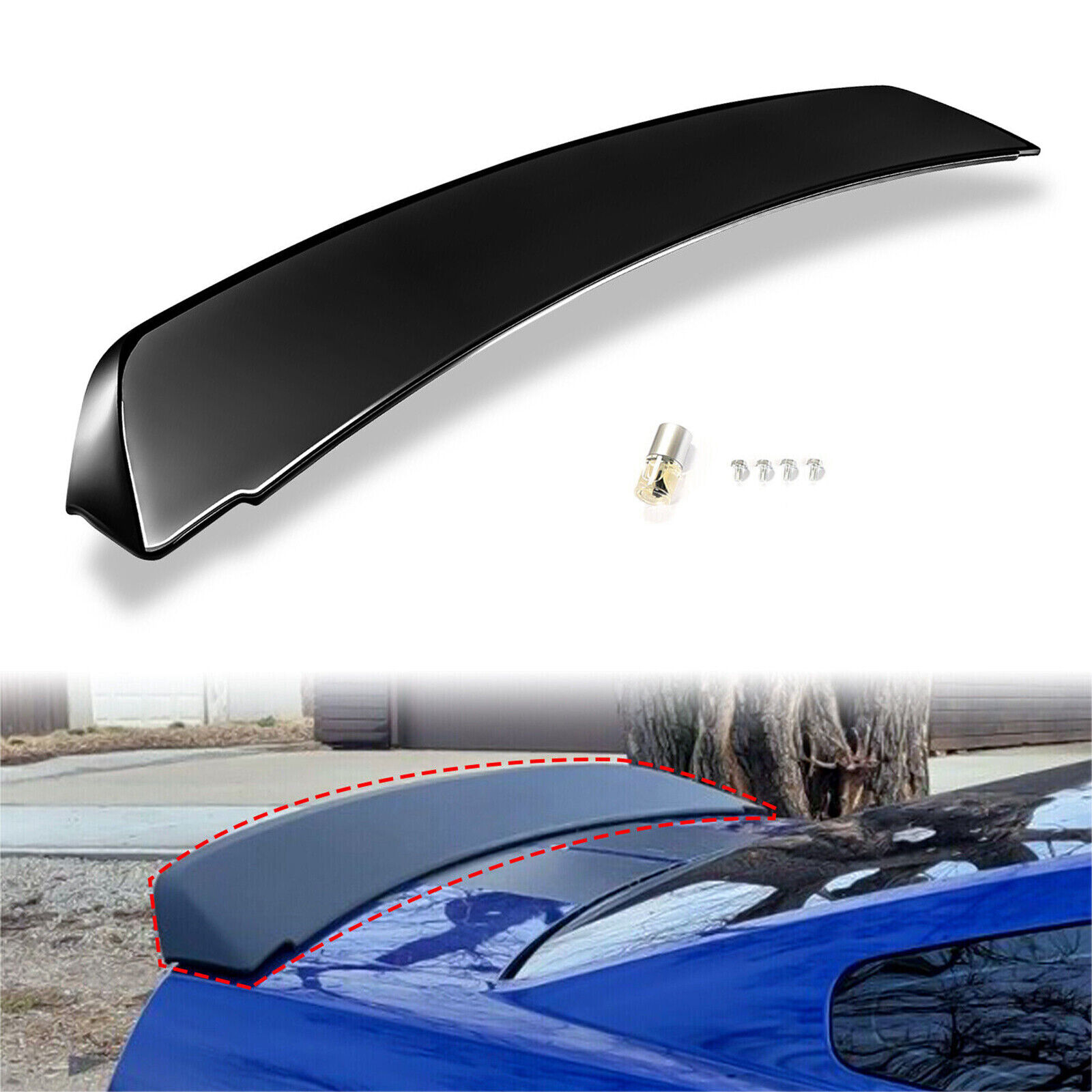 For 2005-2009 Ford Mustang GT500 Ducktail Style Rear Trunk Spoiler Wing Black