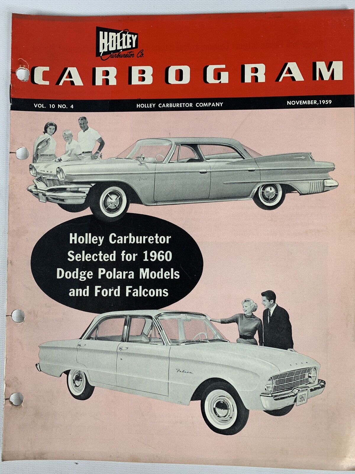 Nov 1959 Vintage Brochure AD HOLLEY CARBURETOR for Dodge Polara & Ford falcon