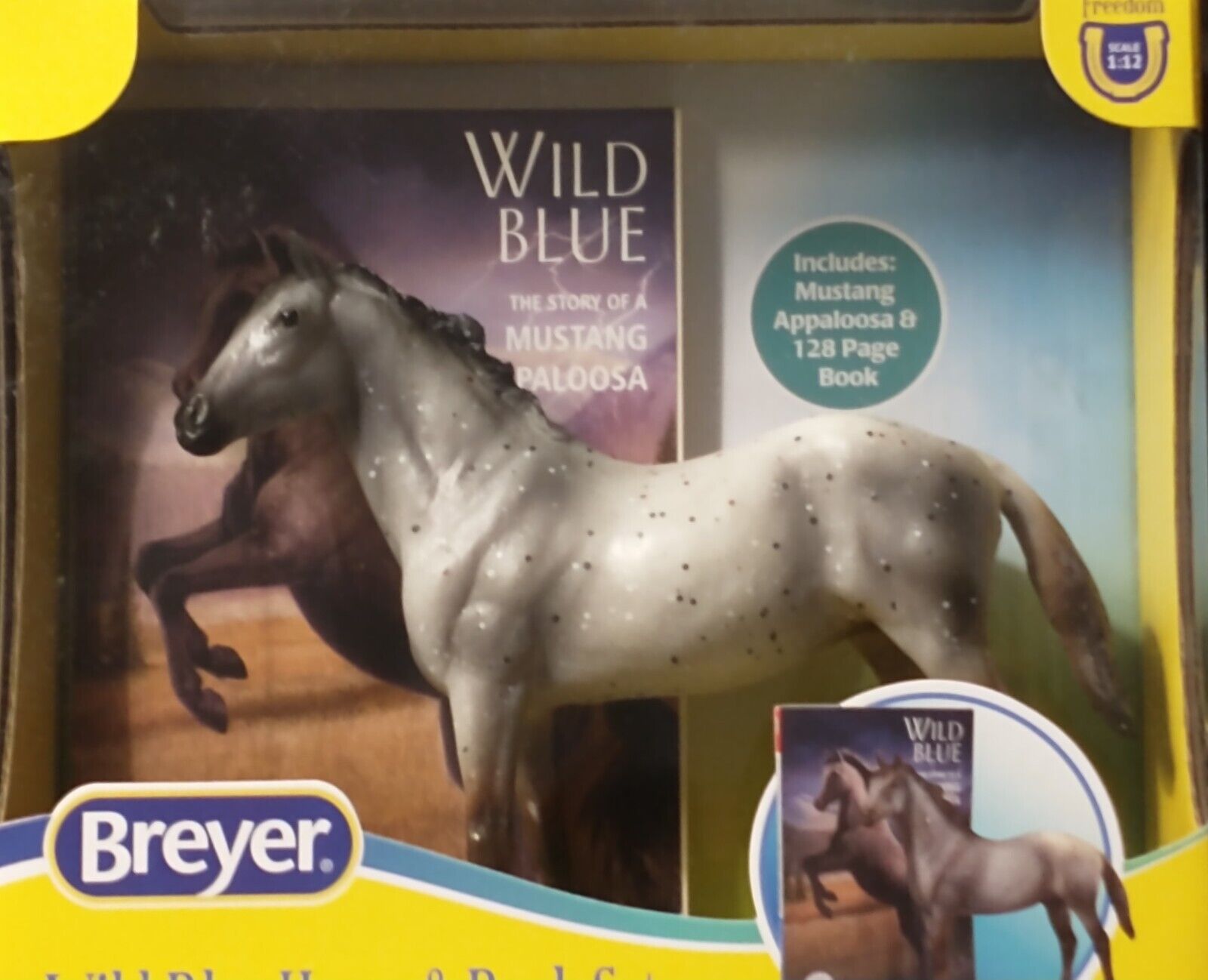 Breyer 6136 Wild Blue Gift set & book Appaloosa Mustang Horse Roan Duchess mold