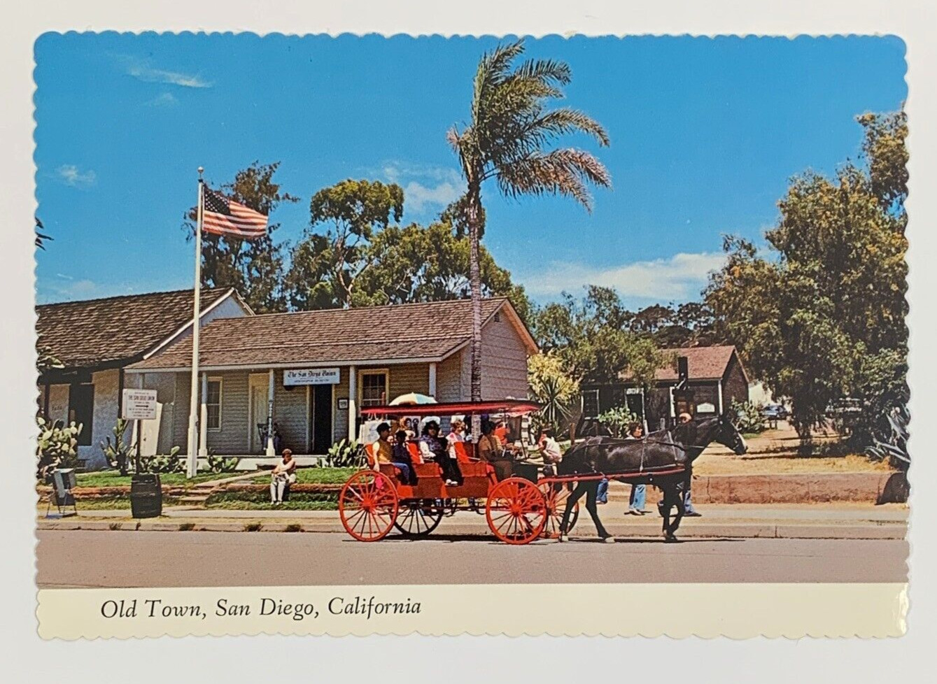 Horse Drawn Carriage Old Town San Diego California Postcard Unposted